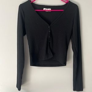 Black Hollister Long-sleeve Crop